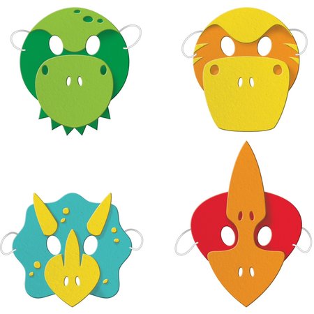 CREATIVE CONVERTING Sized Boy Dinosaur Masks, Child, 24PK 346446